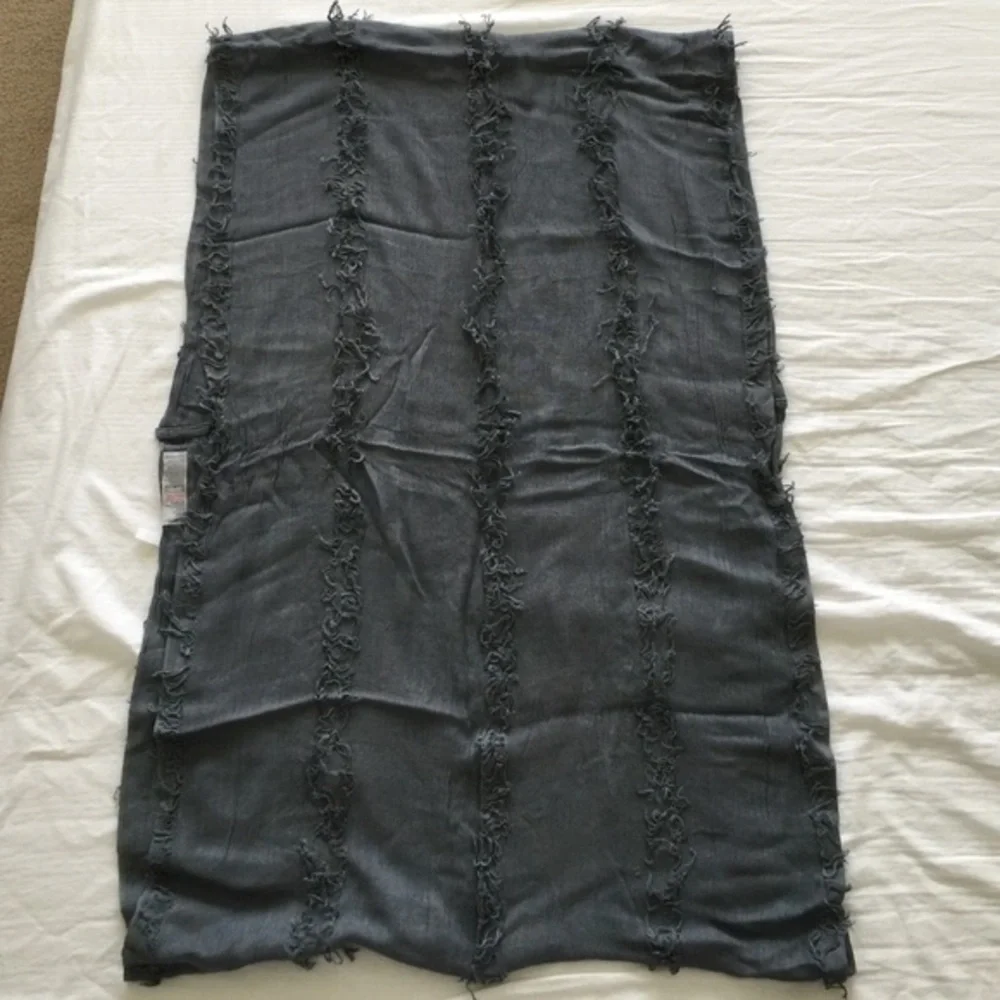 Topshop gray fringed wrap scarf
